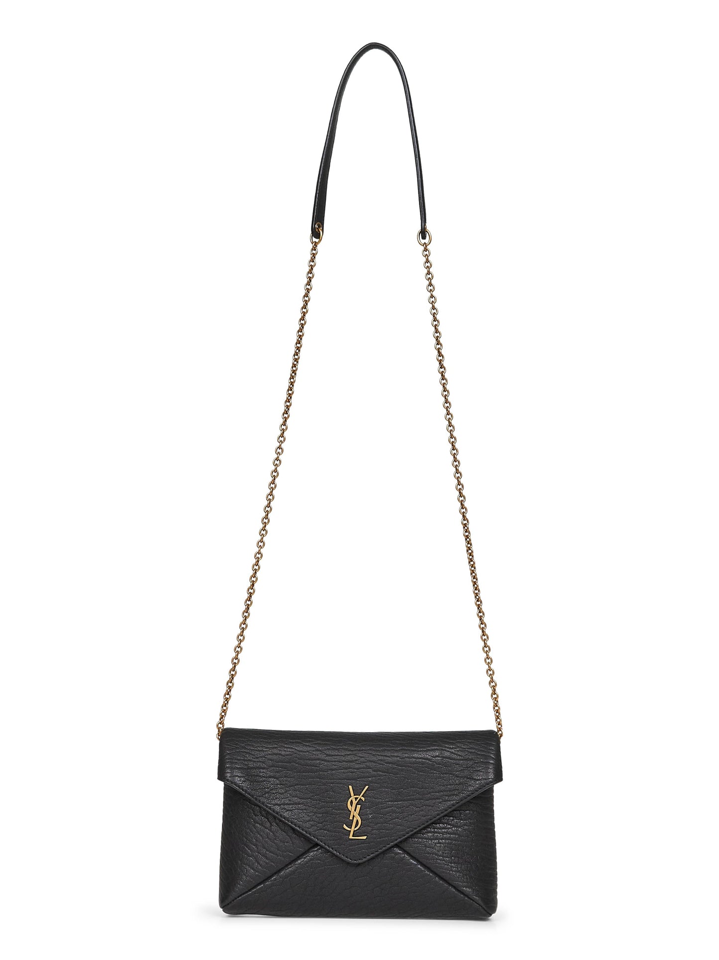 Saint Laurent Women Hammered Leather Clutch Saint Laurent
