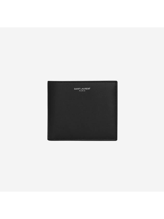 Saint Laurent Smooth Leather Classic Logo Half Wallet Black