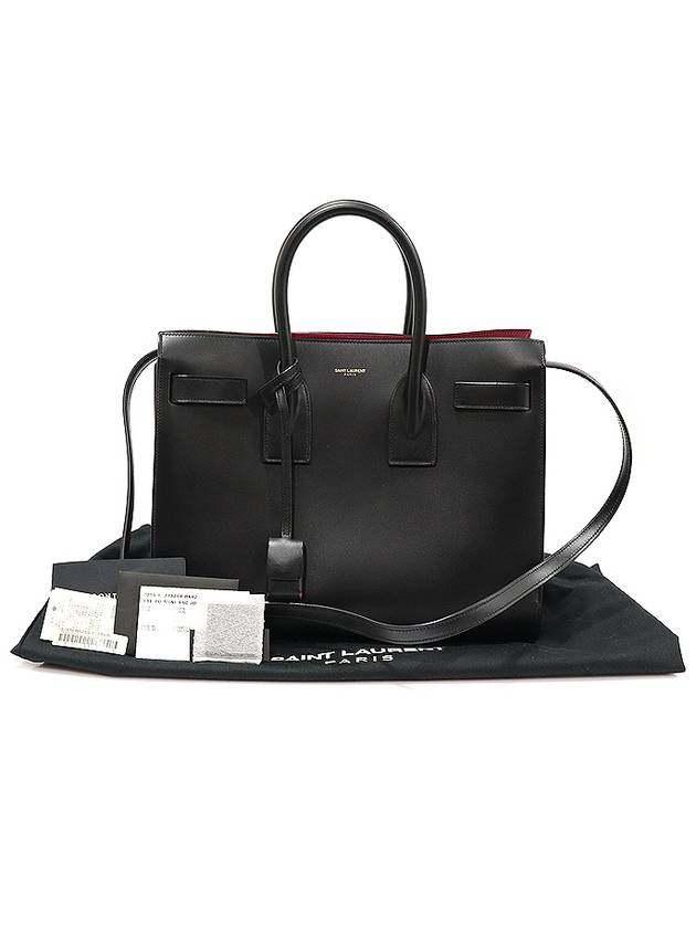 Saint Laurent 378299 Black Smooth Calfskin Classic Sock Dejour Small Tote Bag