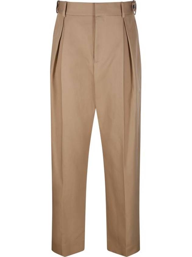 Bottega Veneta High-waisted Cotton Slacks Beige