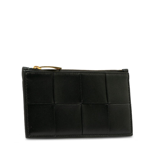 Bottega Veneta  Long Zip Pouch Wallet Black Leather Ladies