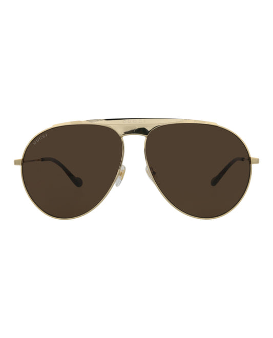 Aviator-Frame Metal Sunglasses