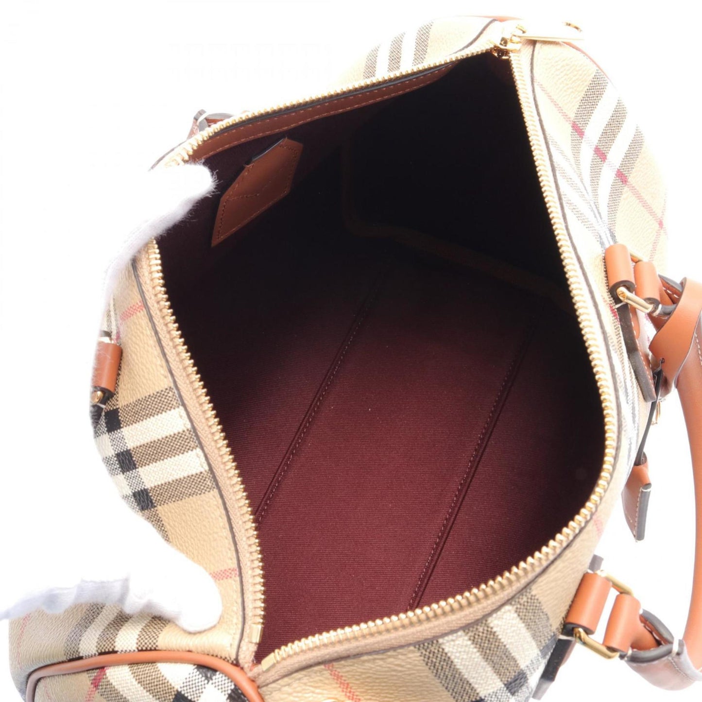Burberry    Coated Canvas Leather Handbag ()