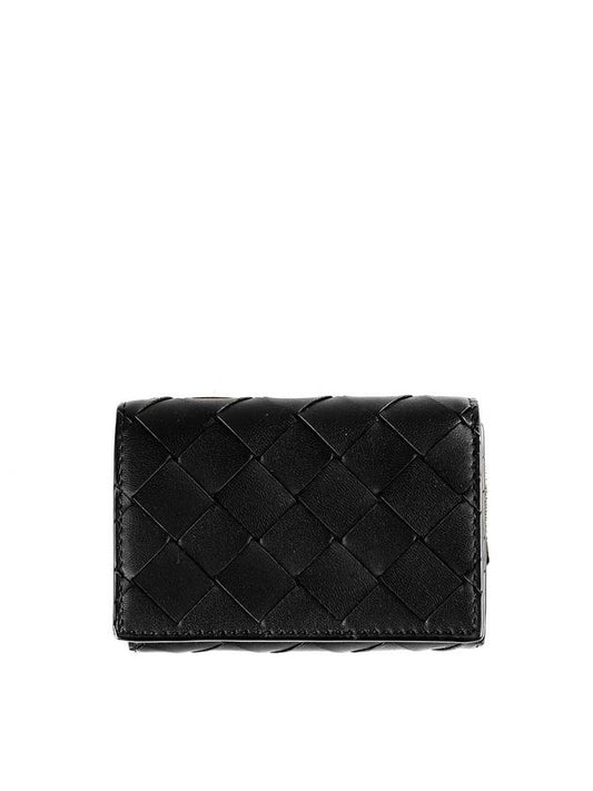 Bottega Veneta Leather Half Wallet Black