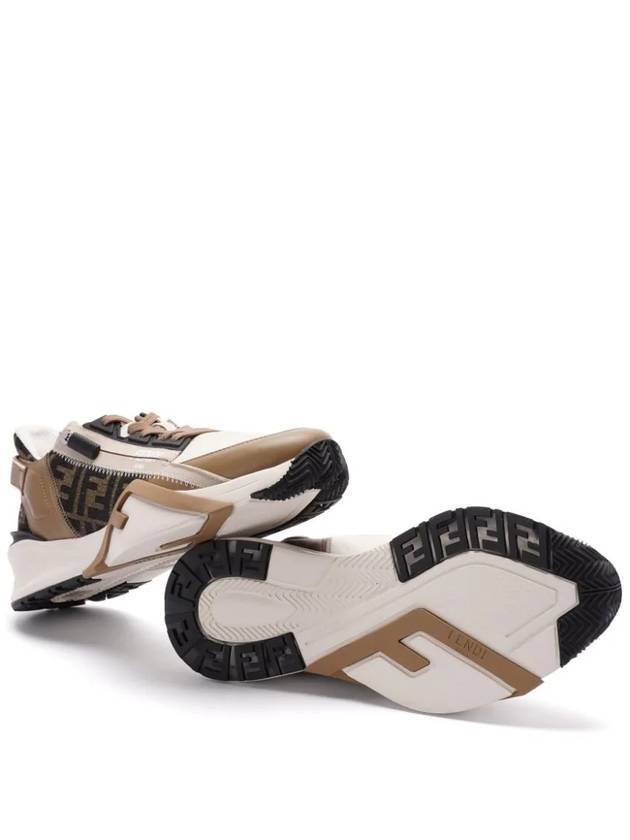 Fendi Flow FF Jacquard Leather Running Low Top Sneakers Brown