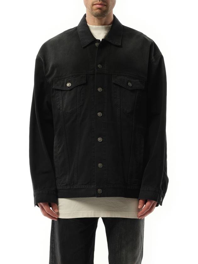 Balenciaga Sunbleached Denim Jacket Black