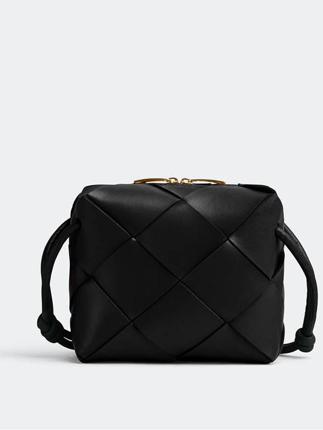 Bottega Veneta Cassette Intrecciato Mini Shoulder Bag Black