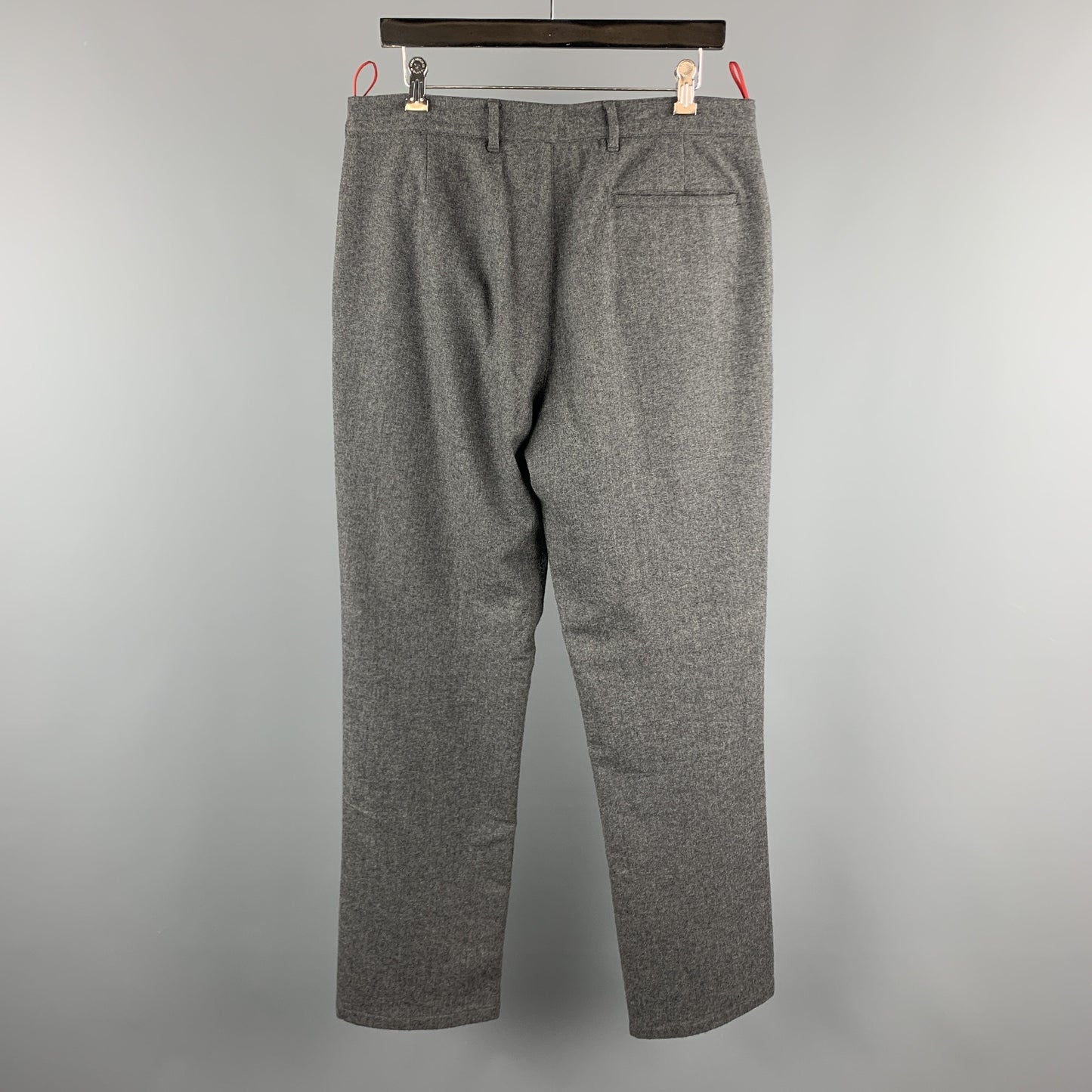 PRADA Size 34 Gray Solid Wool Blend Zip Casual Pants