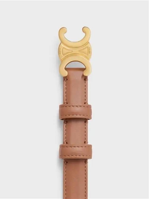 CELINE WoMen's Small Triomphe Smooth Calfskin Belt Brown