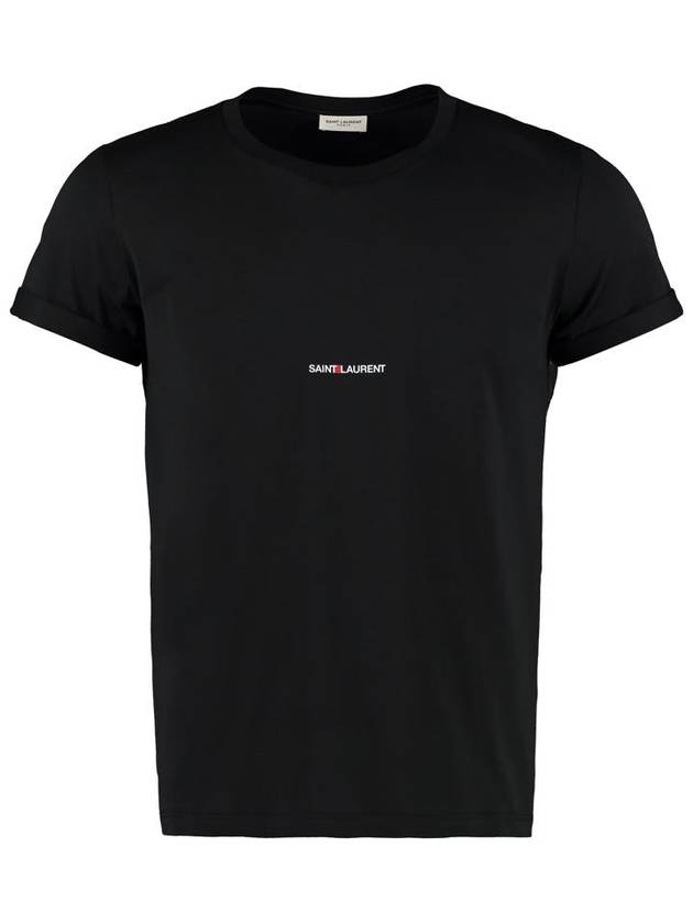 Saint Laurent Men's Small Logo Short Sleeve T-Shirt Black