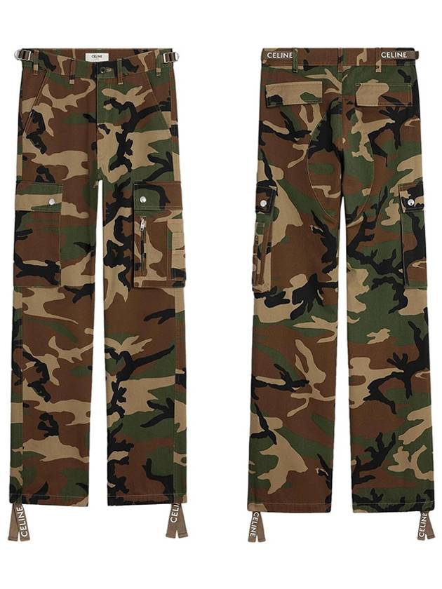 CELINE Camouflage Cargo Straight Pants
