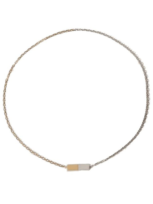 Bottega Veneta Dual Tone Necklace Silver