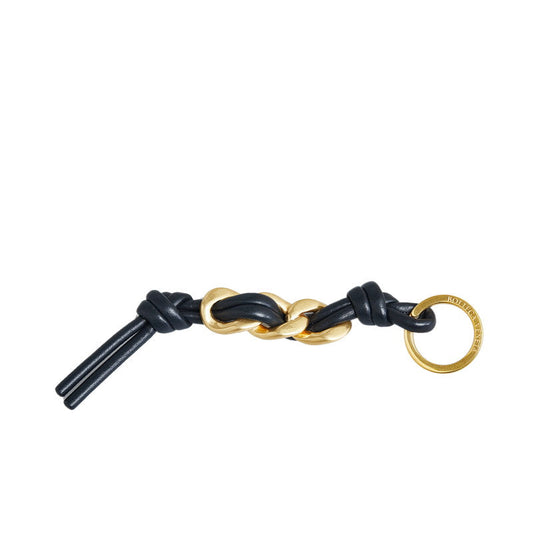 Bottega Veneta  Key Chain in Leather Black