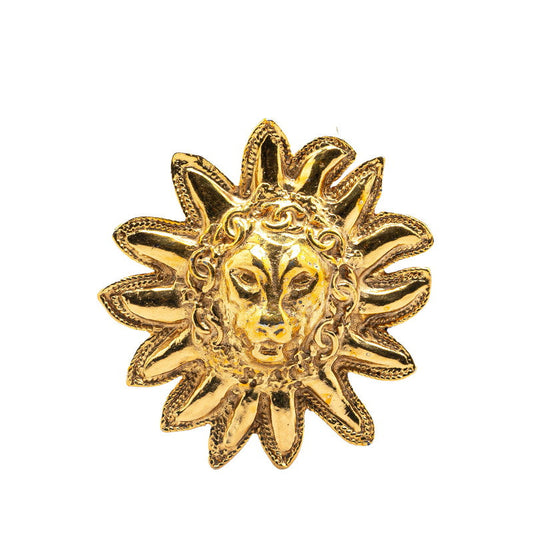 Chanel Lion Motif Brooch Gold Plated