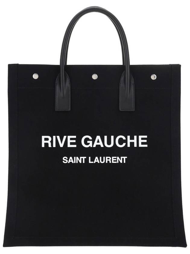 Saint Laurent Rive Gauche Canvas Tote Bag Black