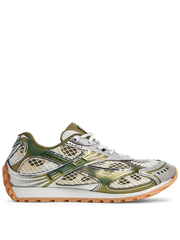Bottega Veneta Orbit Mesh Rubber Low Top Sneakers Green