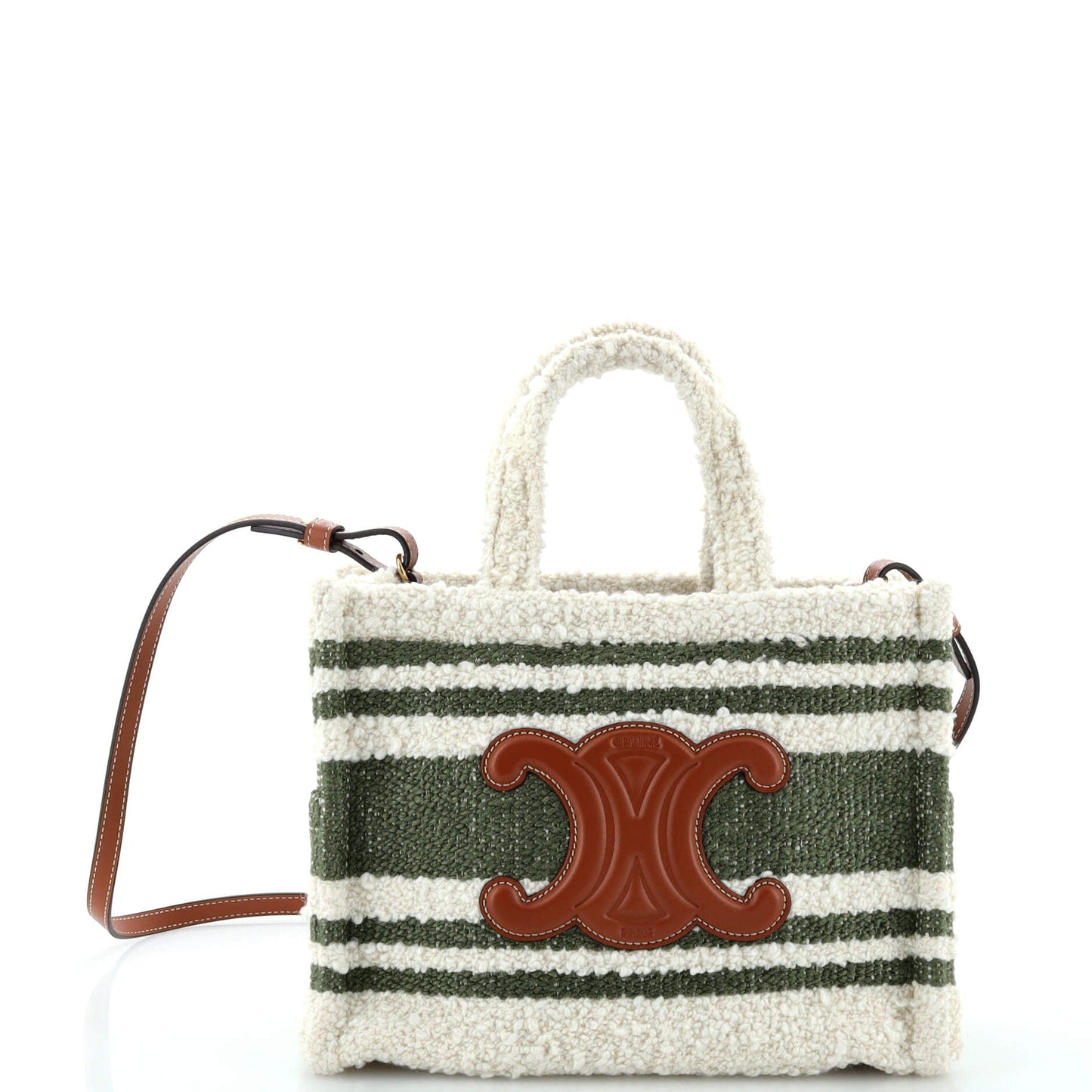 Celine Cabas Thais Tote Striped Fabric Small