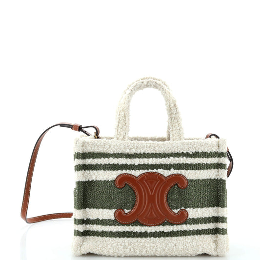 Celine Cabas Thais Tote Striped Fabric Small