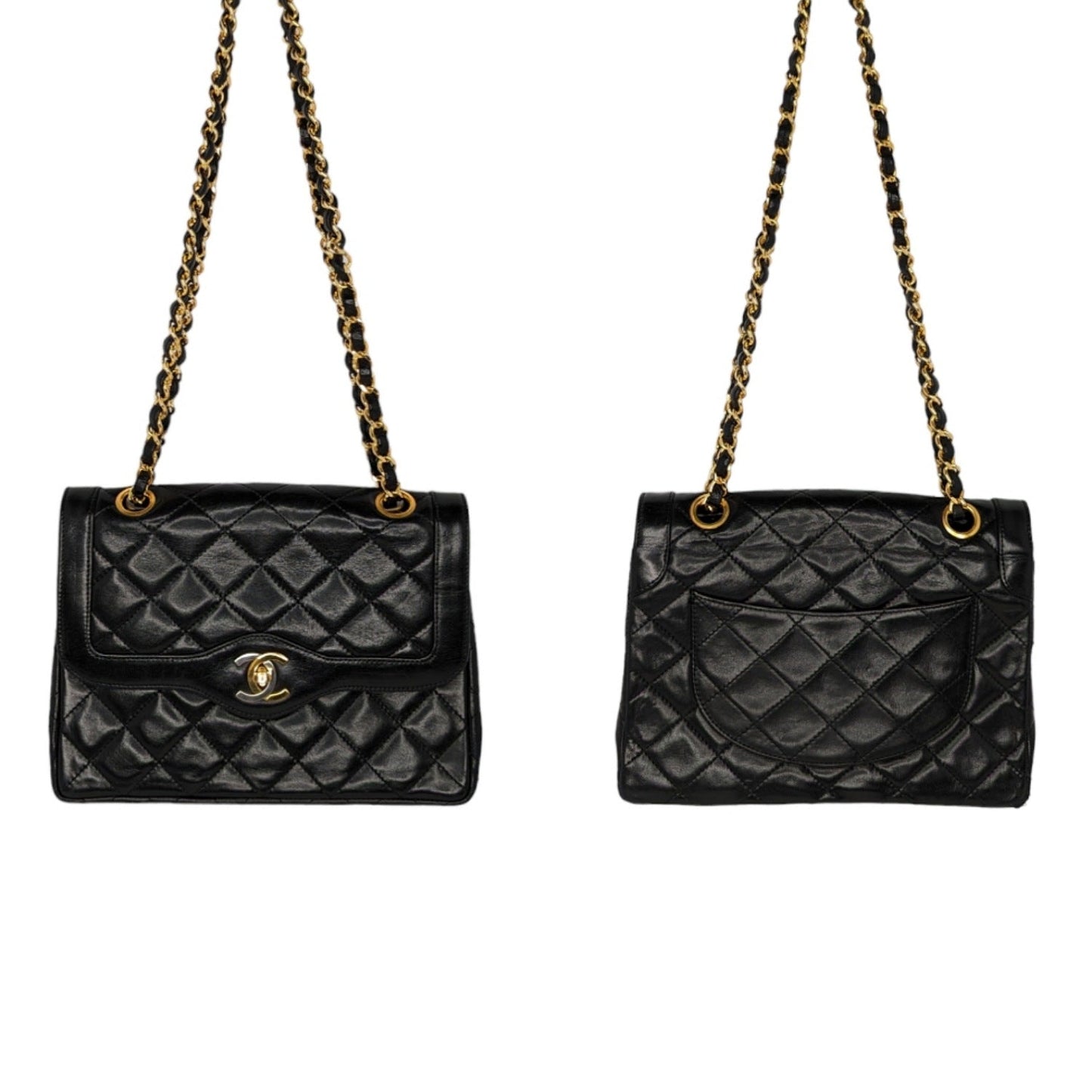 Chanel bag Vintage Black Coco Paris Double Flap Bag