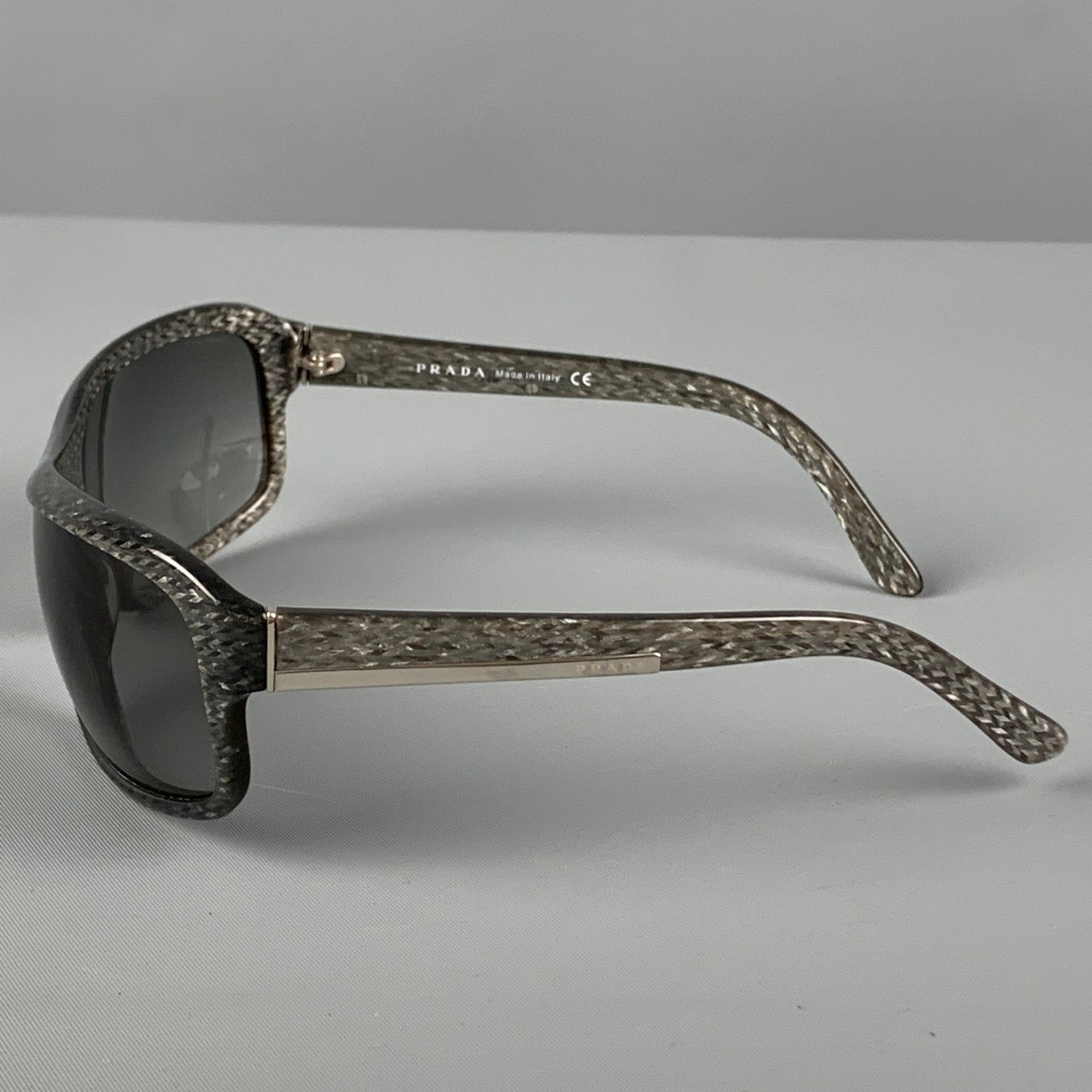 PRADA Grey Shimmer Acetate Sunglasses