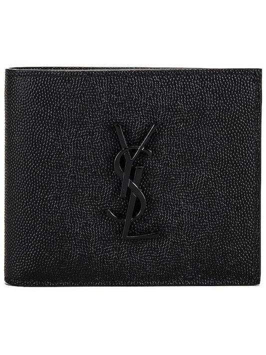 Saint Laurent Cassandre  Leather Half Wallet Black