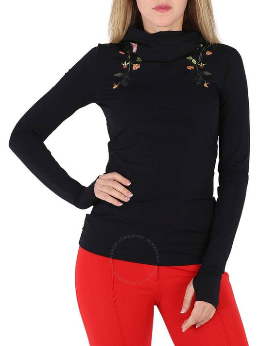 Burberry Burberry Ladies Black Belle Flowers Hoodie, Size Small