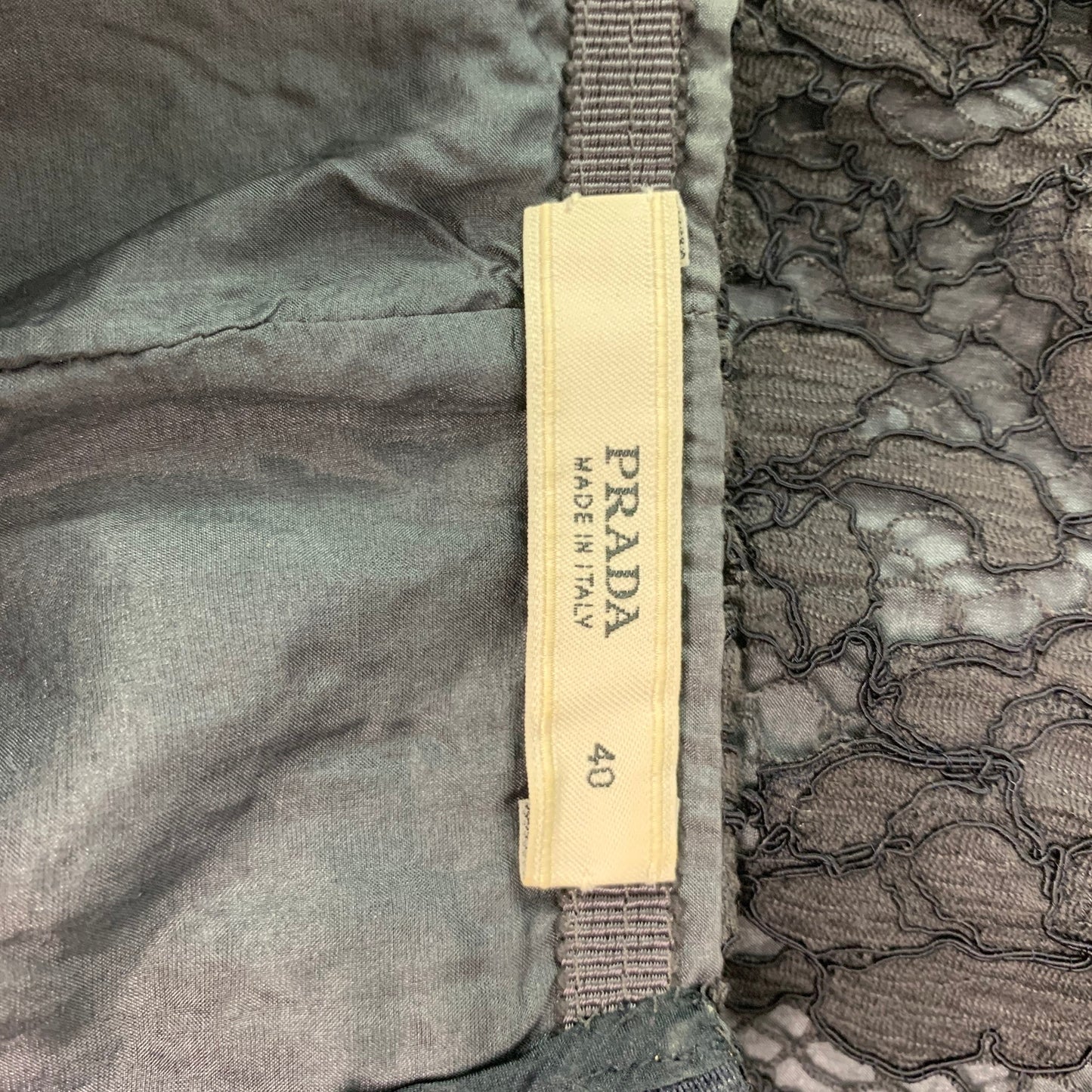 PRADA Size 4 Black Slate Cotton Blend Pencil Skirt