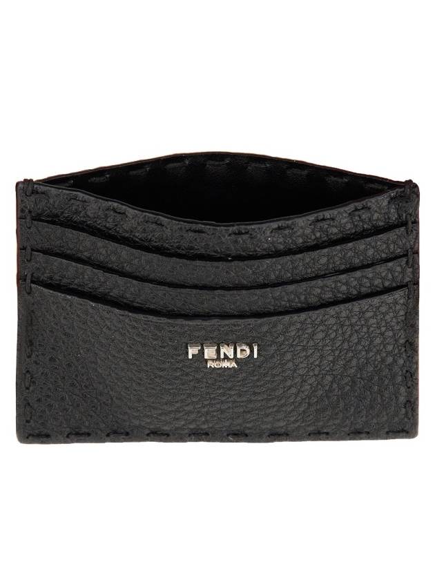 Fendi Selleria Leather Card Wallet Black