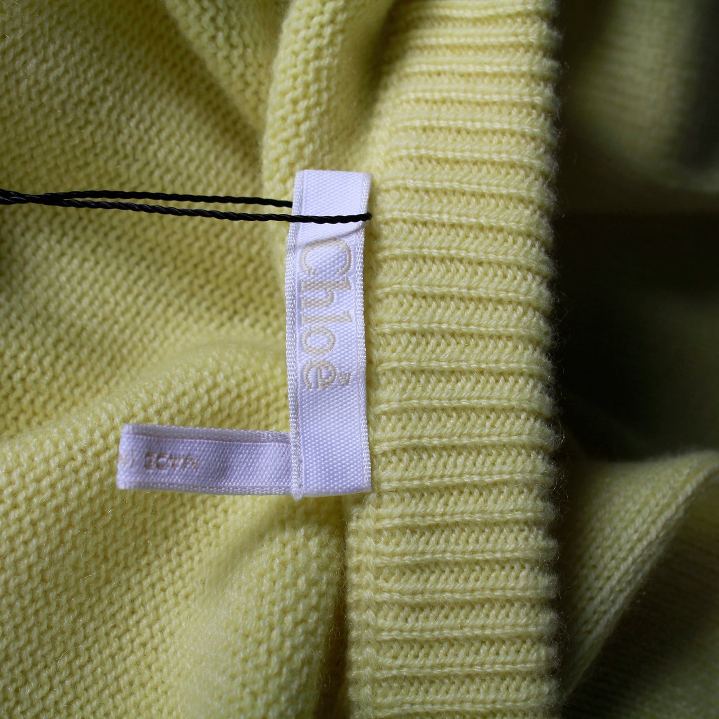 Chloe Knitted V-Neck Top in Pastel Yellow Cashmere
