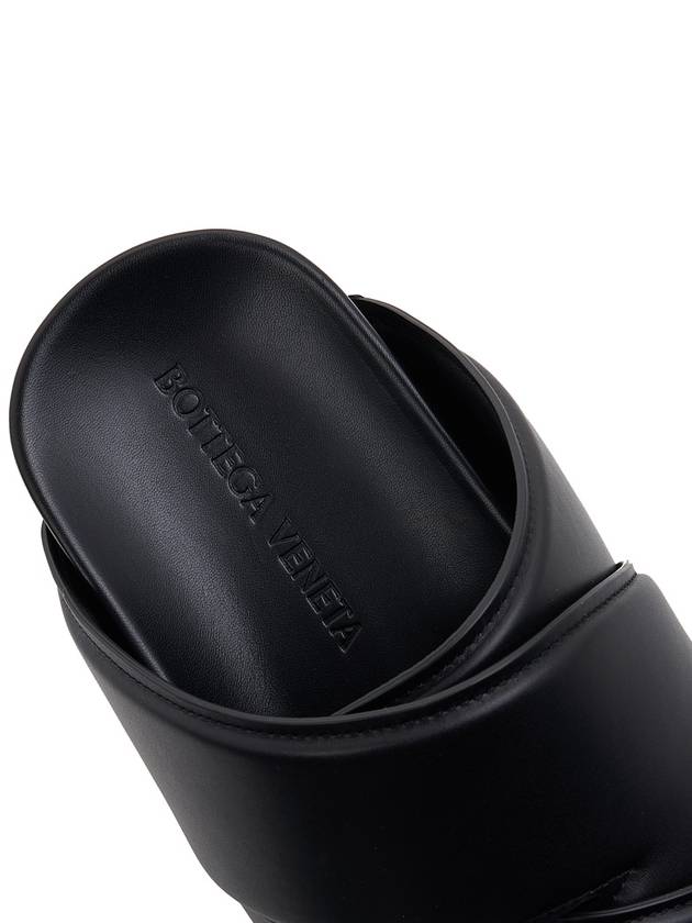 Bottega Veneta Bridge Leather Slippers Black