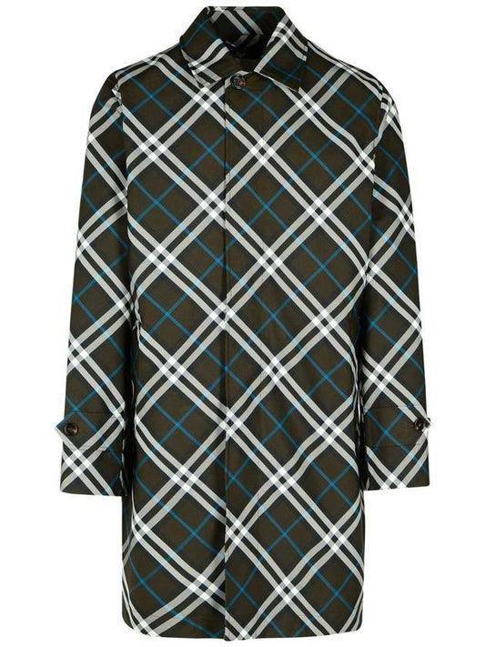 Burberry Burberry 'Check' Green Polyester Trench Coat