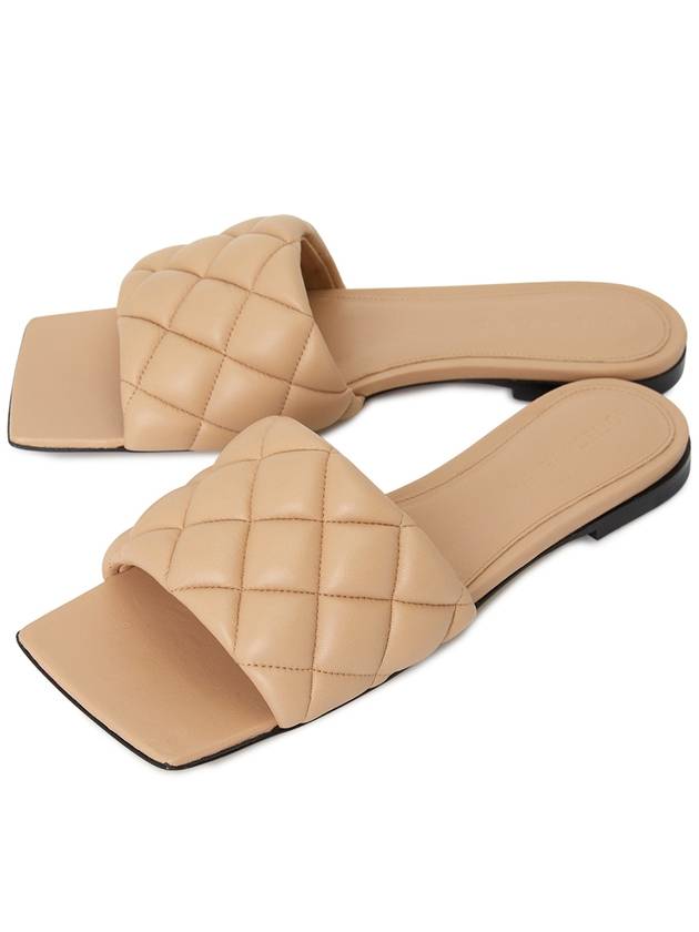 Bottega Veneta Padded Quilted Slippers Beige