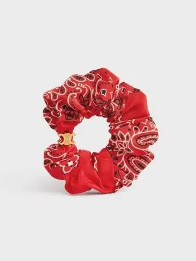CELINE Americana Bandana Scrunchy Red