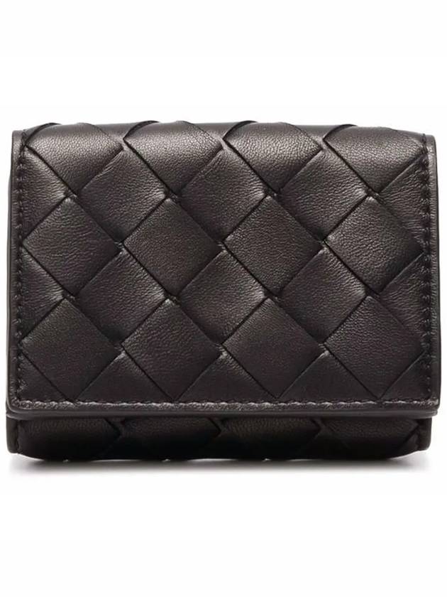 Bottega Veneta TINy Tri-Fold Zipper Half Wallet Brown