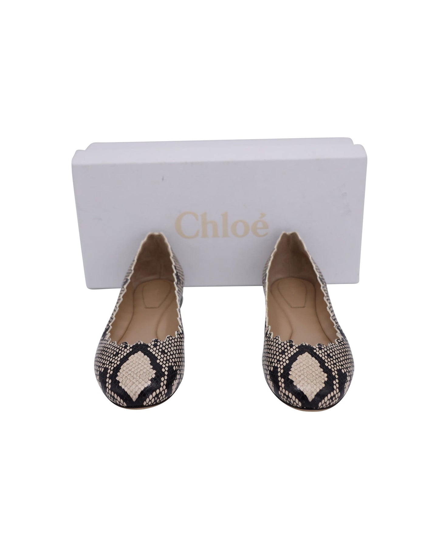 Chloe Python-Embossed Lauren Ballet Flats in Multicolor Leather
