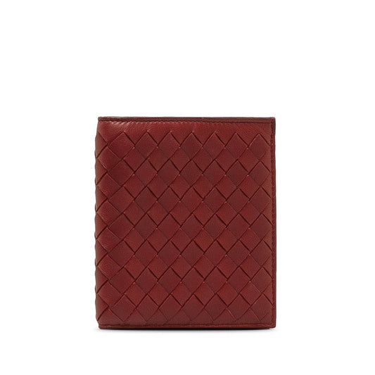 Bottega Veneta  Intrecciato Wallet in Calf Rouge