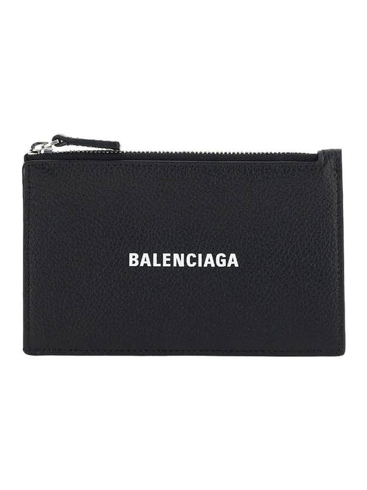 Balenciaga Logo Print Cash Card Wallet Black