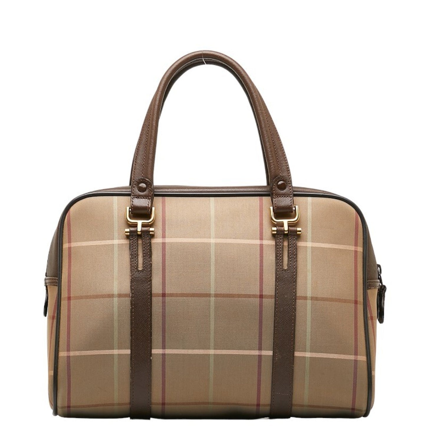 Burberry   Canvas Leather Boston Bag Handbag ()