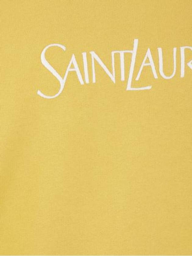 Saint Laurent Embroidered Logo Organic Cotton Sweatshirt Yellow