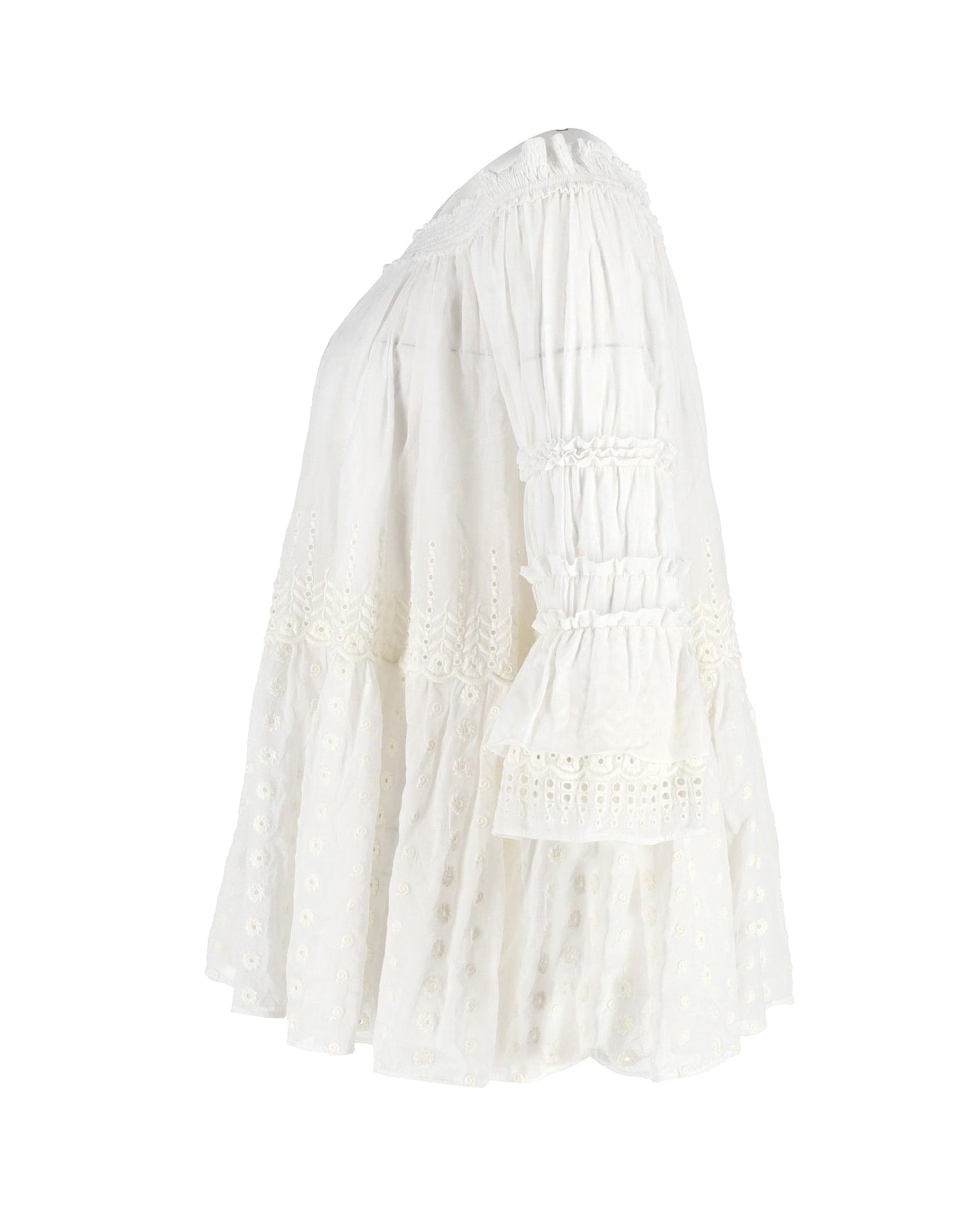 Chloe Off-Shoulder Blouse in White Cotton