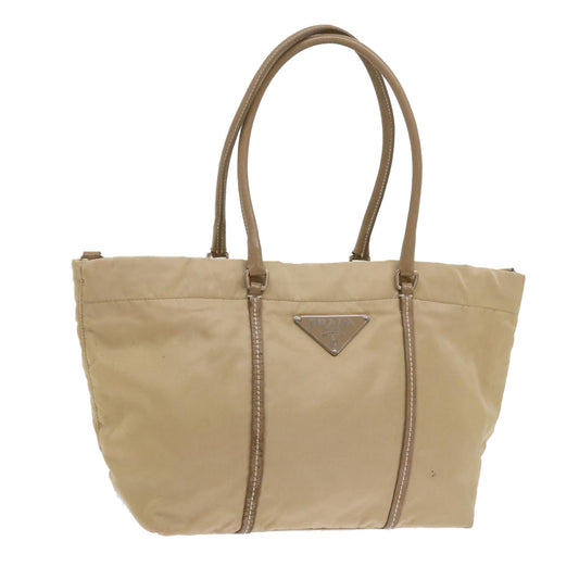 PRADA Hand Bag Nylon Beige  ac2750