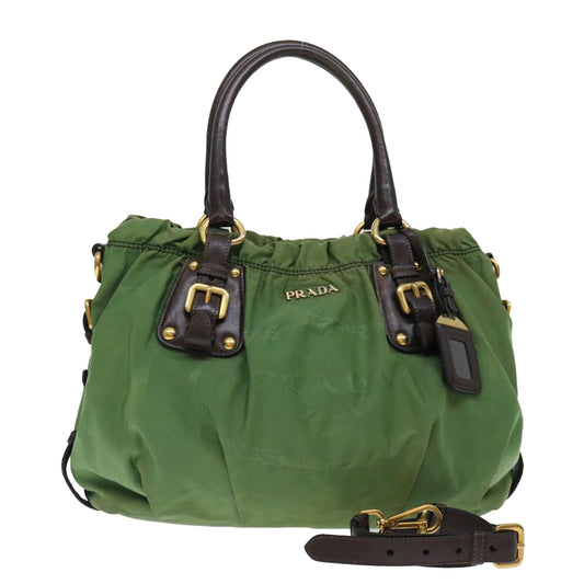 PRADA Tote Bag Nylon 2way Green  ac2859