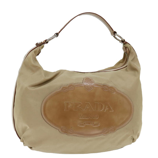 PRADA Shoulder Bag Nylon Beige  ac2885