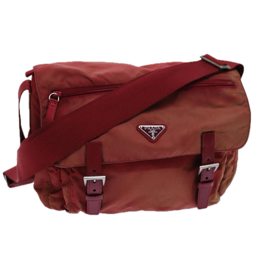 PRADA Shoulder Bag Nylon Red  ac2935