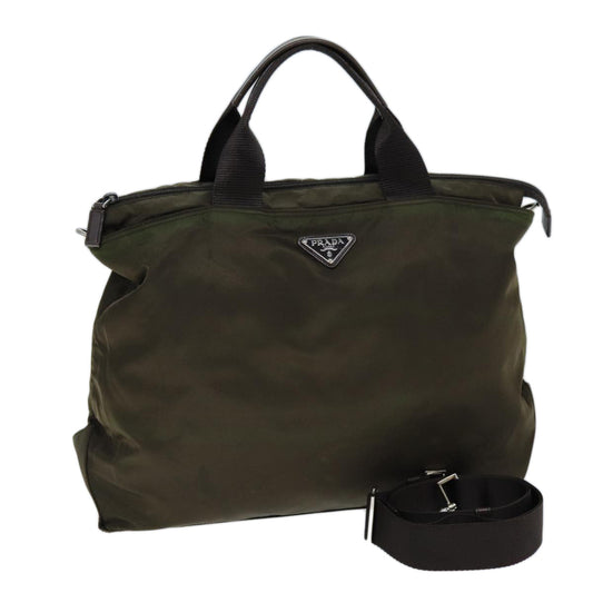 PRADA Hand Bag Nylon 2way Brown  ac2959