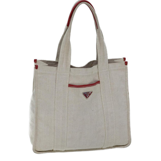 PRADA Tote Bag Canvas Beige  ac2974