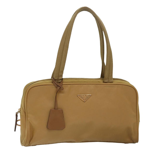 PRADA Hand Bag Nylon Beige  ac3053