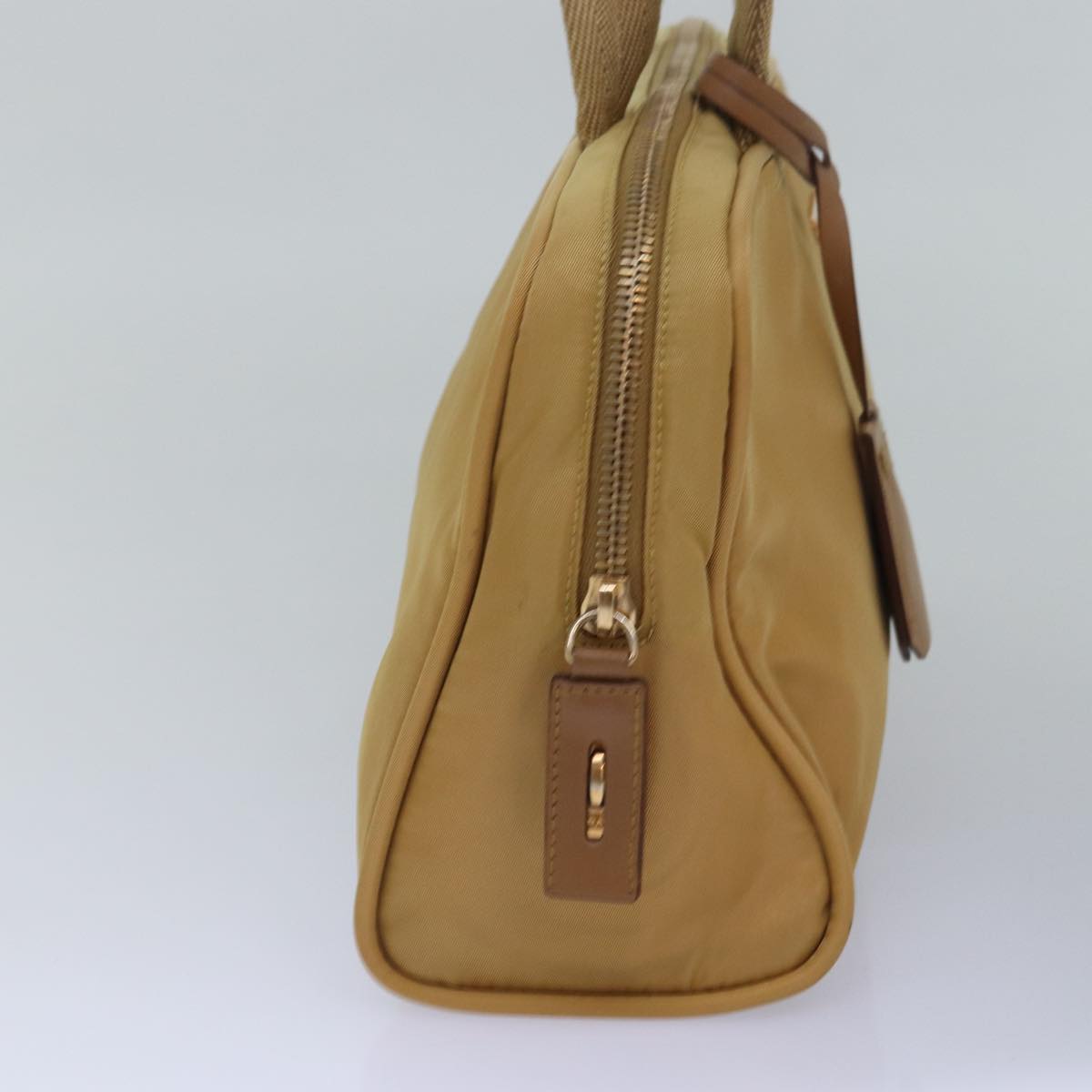 PRADA Hand Bag Nylon Beige  ac3053