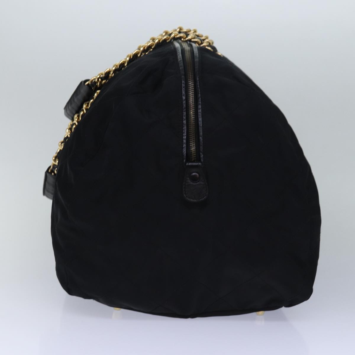PRADA Chain Boston Bag Nylon Black  ac3064