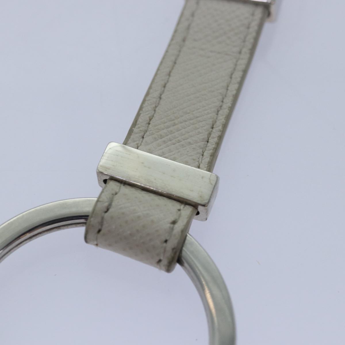 PRADA Key Holder Safiano leather White  ac3108